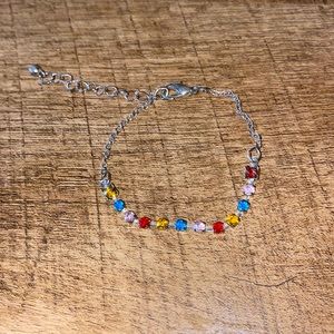 Small anklet/ bracelet, colorful and sterling silver